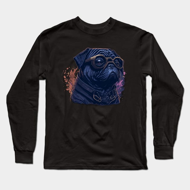 Steam Pug Long Sleeve T-Shirt by Dreanpitch